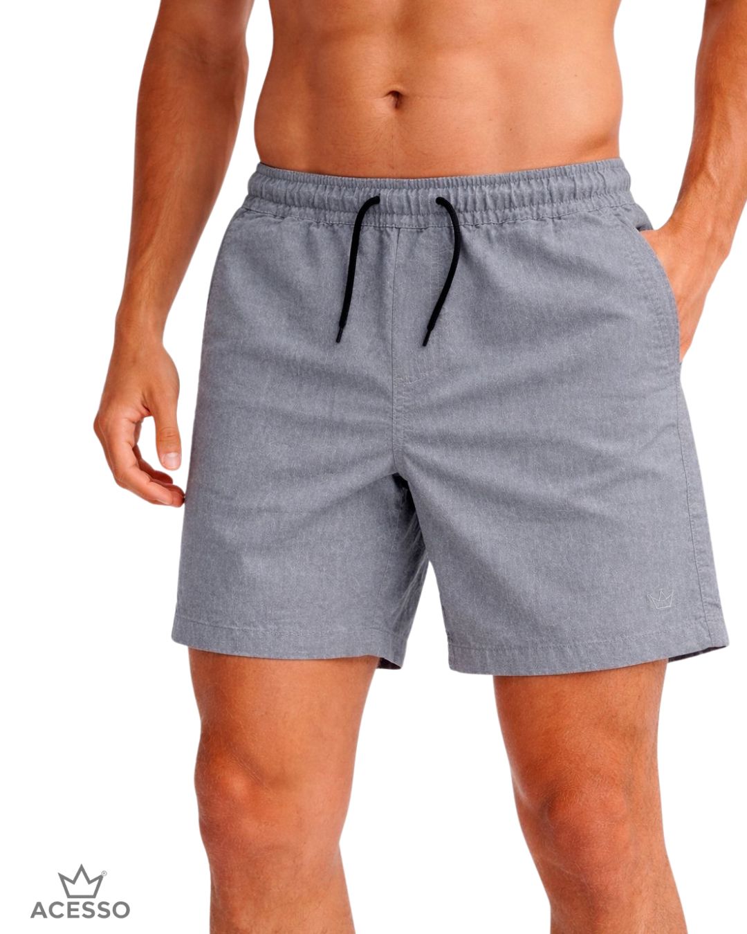 Short Masculino Confort Cinza