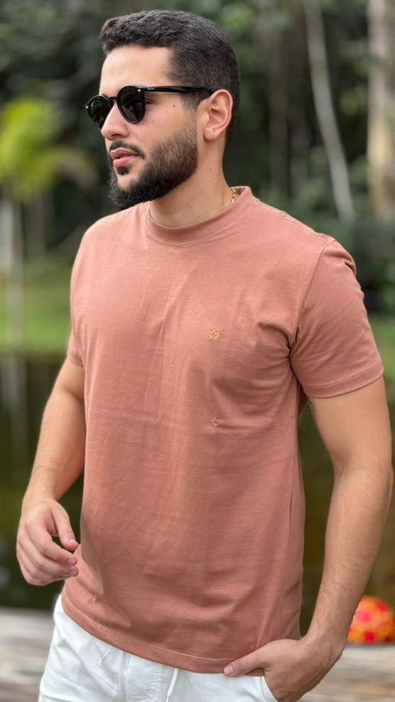 Camiseta Masculina Acesso Basíca Marrom