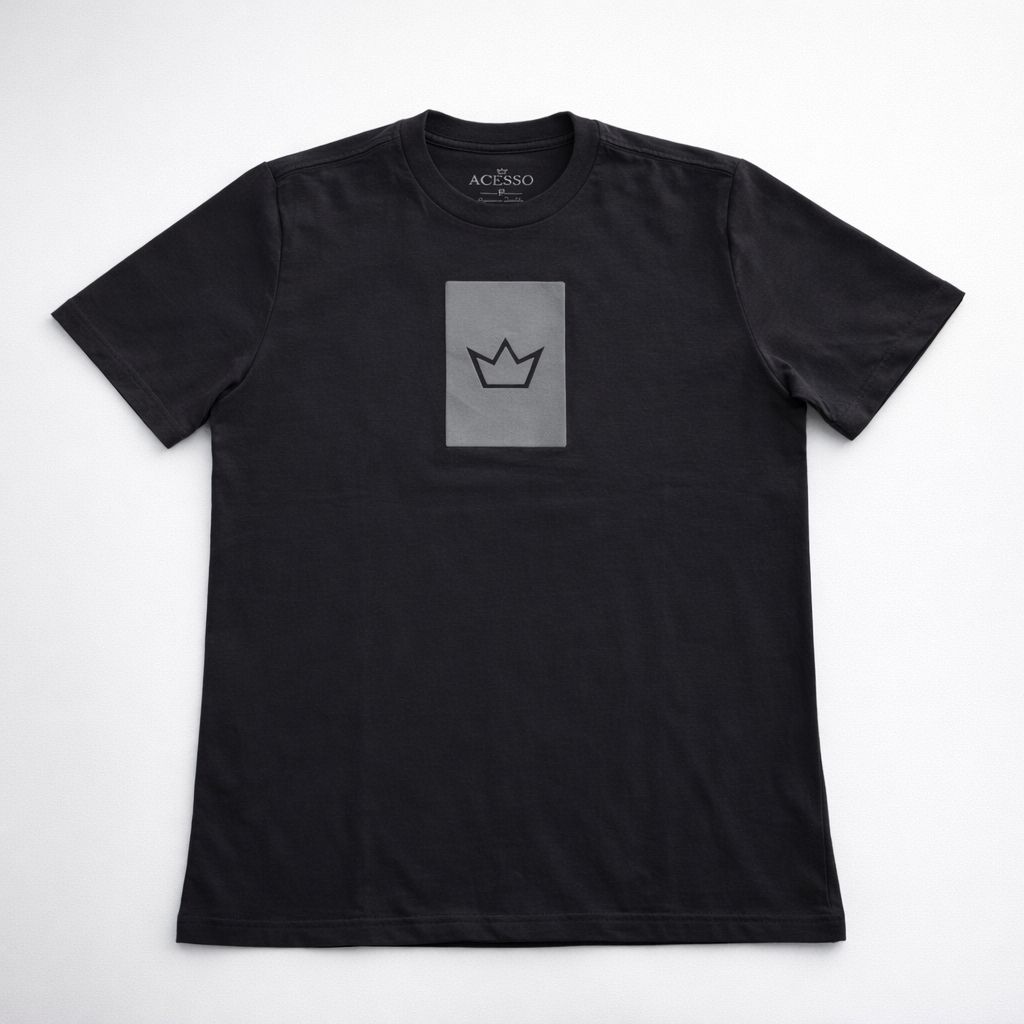 Camiseta Masculina Acesso Estampa em Silk Preta