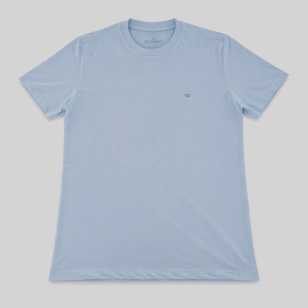 Camiseta Masculina Acesso Basíca Azul Claro