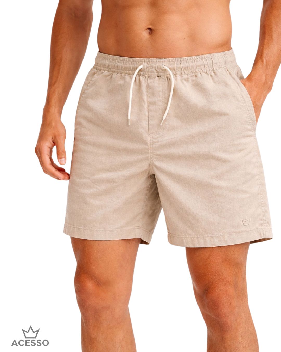 Short Masculino Confort Cáqui