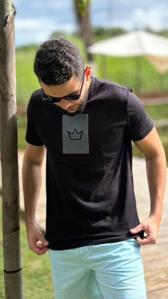Camiseta Masculina Acesso Estampa em Silk Preta